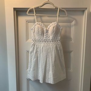 White Lilly Eyelet Dress with pockets